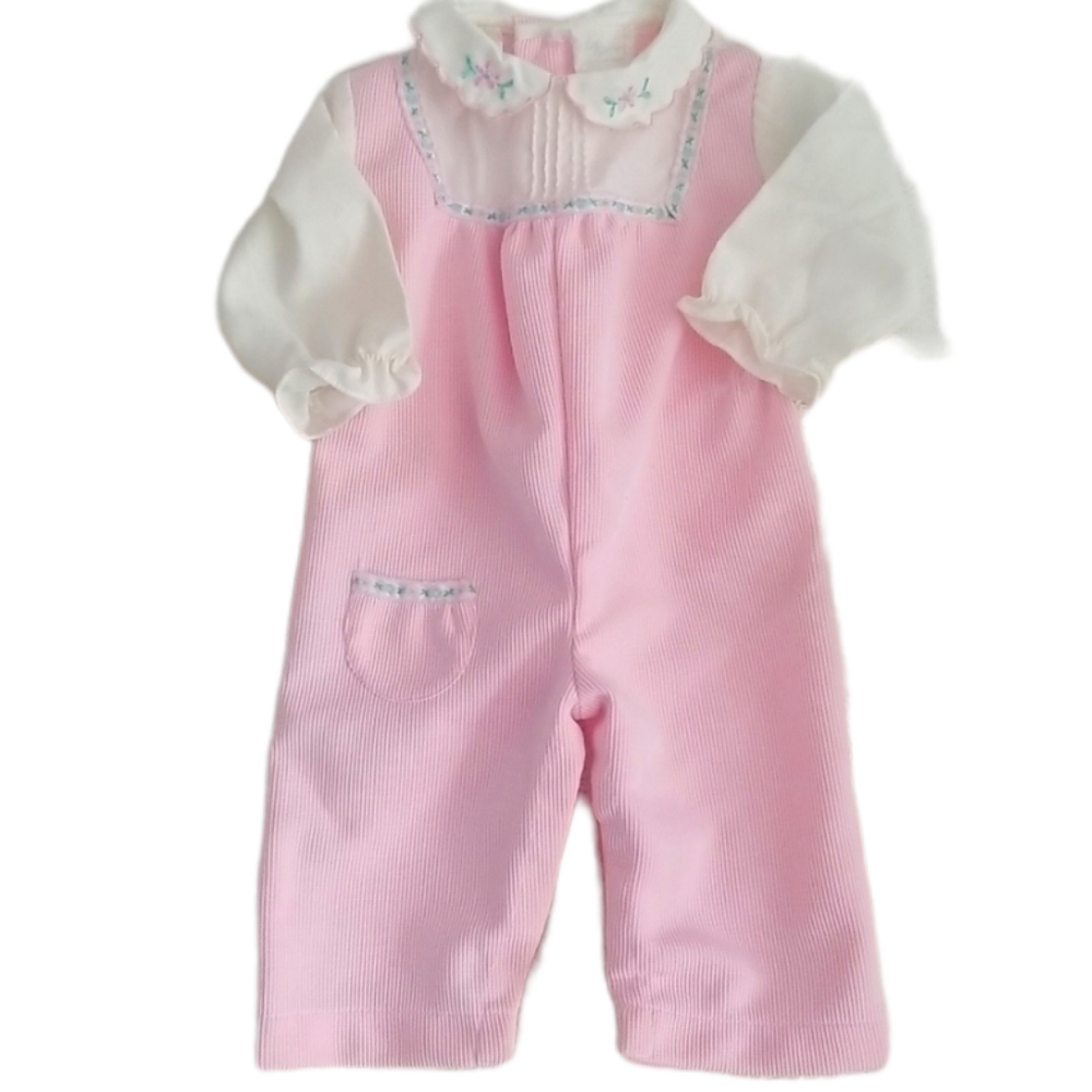 Vintage Tiny Tots Pink Embroidered Romper 6-9 Months?